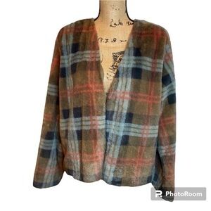Faux Fur Plaid Jacket by Est. 1946 Size Large
